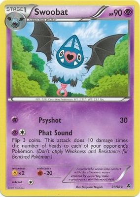 Swoobat - 37/98 - Rare Black &amp; White 2: Emerging Powers Singles