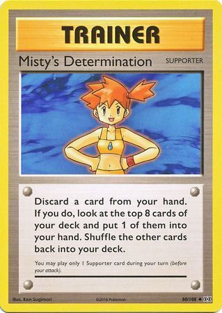 Misty&#39;s Determination - 80/108 - Uncommon XY: Evolutions Singles