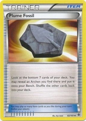 Plume Fossil - 82/101 - Uncommon Black &amp; White 10: Plasma Blast Singles