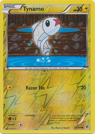 Tynamo - 31/101 - Common Reverse Holo Black &amp; White 10: Plasma Blast Reverse Holo Singles
