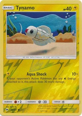 Tynamo - 44/147 - Common Reverse Holo Sun &amp; Moon: Burning Shadows Reverse Holo Singles