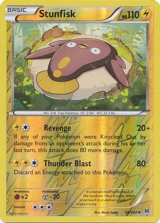Stunfisk - 56/162 - Uncommon Reverse Holo XY: Breakthrough Reverse Holo Singles