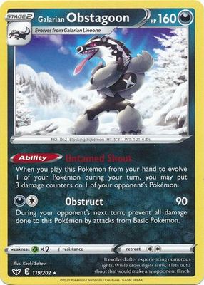 Galarian Obstagoon - 119/202 - Rare Theme Deck Exclusive Pokemon Theme Deck Exclusives (Español)