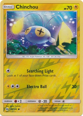 Chinchou - 49/149 - Common Reverse Holo Sun &amp; Moon (Base Set) Reverse Holo Singles