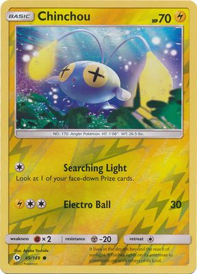 Chinchou - 49/149 - Common Reverse Holo Sun &amp; Moon (Base Set) Reverse Holo Singles