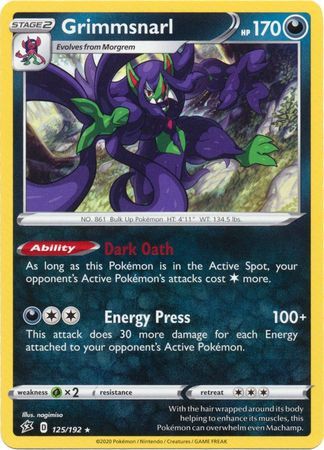Grimmsnarl - 125/192 - Rare Theme Deck Exclusive Pokemon Theme Deck Exclusives (Español)