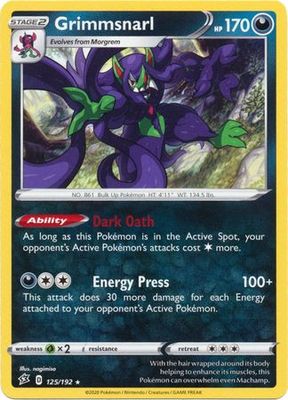 Grimmsnarl - 125/192 - Rare Theme Deck Exclusive Pokemon Theme Deck Exclusives (Español)