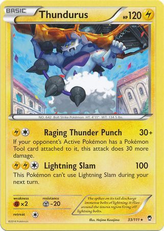 Thundurus - 33/111 - Rare XY: Furious Fists Singles