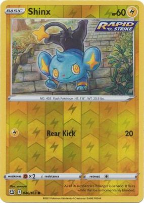 Shinx - 046/163 - Common Reverse Holo Sword &amp; Shield: Battle Styles Reverse Holo Singles