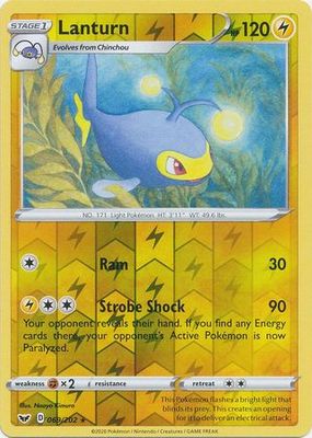Lanturn - 069/202 - Rare Reverse Holo Sword &amp; Shield (Base Set) Reverse Holo Singles (Español)