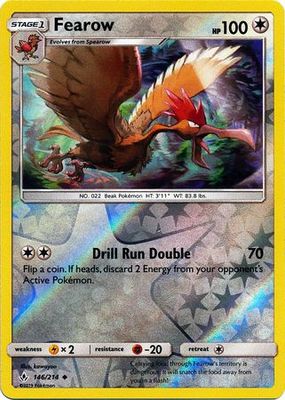 Fearow - 146/214 - Uncommon Reverse Holo Sun &amp; Moon: Unbroken Bonds Reverse Holo Singles