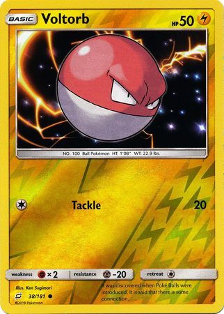 Voltorb - 38/181 - Common Reverse Holo Sun &amp; Moon: Team Up Reverse Holo Singles