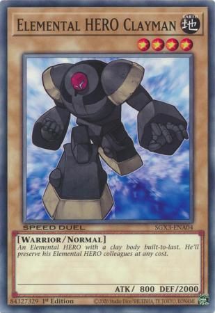 Elemental HERO Clayman - SGX3-ENA04 - Common 1st Edition Speed Duel GX: Duelists of Shadows Singles