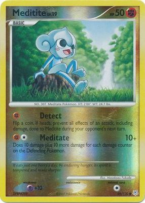 Meditite - 89/130 - Common Reverse Holo Diamond &amp; Pearl (Base Set) Reverse Holo Singles
