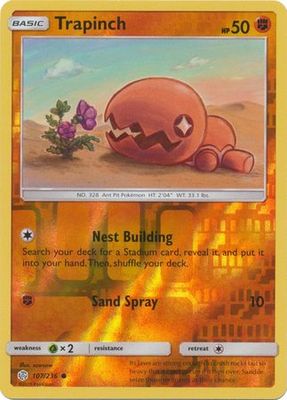 Trapinch - 107/236 - Common Reverse Holo Sun &amp; Moon: Cosmic Eclipse Reverse Holo Singles