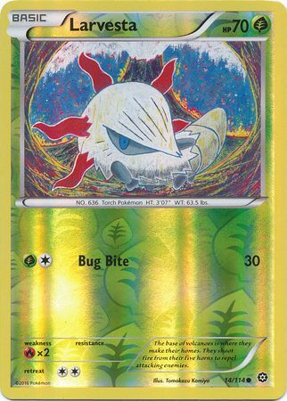 Larvesta - 14/114 - Common Reverse Holo XY: Steam Siege Reverse Holo Singles