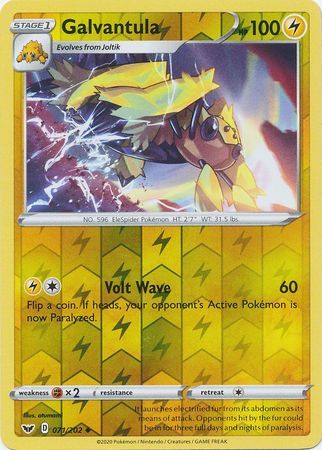 Galvantula - 071/202 - Uncommon Reverse Holo Sword &amp; Shield (Base Set) Reverse Holo Singles