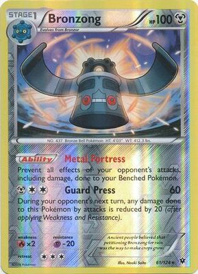 Bronzong - 61/124 - Rare Reverse Holo XY: Fates Collide Reverse Holo Singles