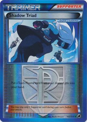 Shadow Triad - 102/116 - Uncommon Reverse Holo Black &amp; White 9: Plasma Freeze Reverse Holo Singles