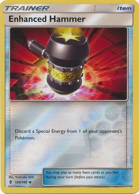 Enhanced Hammer - 124/145 - Uncommon Reverse Holo Sun &amp; Moon: Guardians Rising Reverse Holo Singles