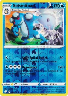 Seismitoad - 046/192 - Rare Reverse Holo Sword &amp; Shield: Rebel Clash Reverse Holo Singles (Español)