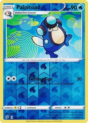 Palpitoad - 045/192 - Uncommon Reverse Holo Sword &amp; Shield: Rebel Clash Reverse Holo Singles(Español)