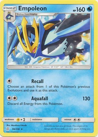 Empoleon - 56/236 - Rare Sun &amp; Moon: Cosmic Eclipse Singles (Español)