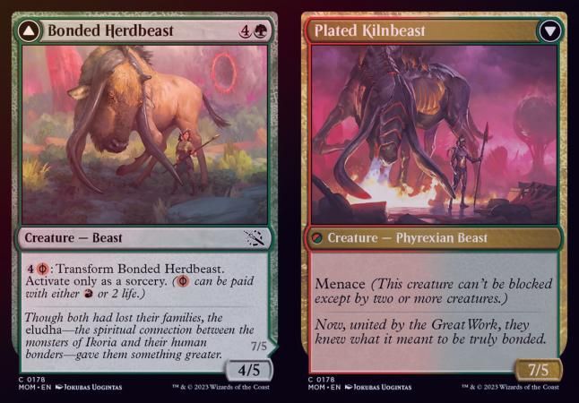Bonded Herdbeast // Plated Kilnbeast 0178 - Foil March of the Machine Foil Singles