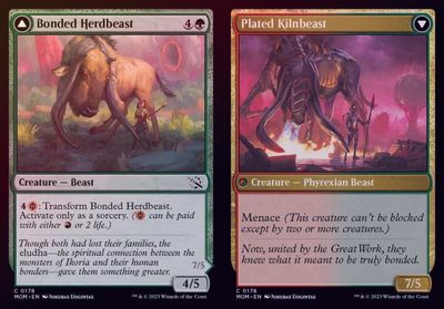 Bonded Herdbeast // Plated Kilnbeast 0178 - Foil March of the Machine Foil Singles