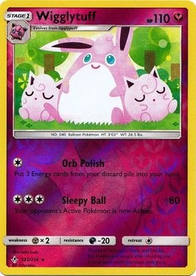 Wigglytuff - 135/214 - Rare Reverse Holo Sun &amp; Moon: Unbroken Bonds Reverse Holo Singles