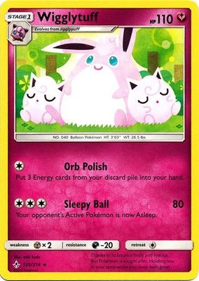 Wigglytuff - 135/214 - Rare Sun &amp; Moon: Unbroken Bonds Singles