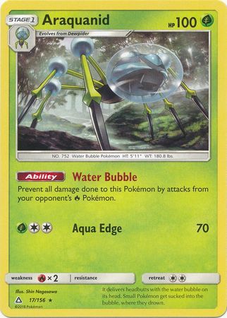 Araquanid - 17/156 - Rare Sun &amp; Moon: Ultra Prism Singles  (Español)