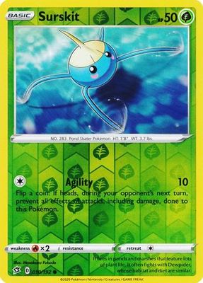 Surskit - 010/192 - Common Reverse Holo Sword &amp; Shield: Rebel Clash Reverse Holo Singles (Español)
