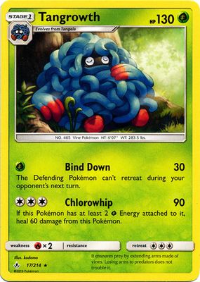 Tangrowth - 17/214 - Rare Sun &amp; Moon: Unbroken Bonds Singles