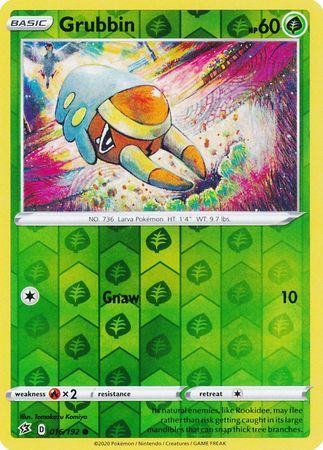 Grubbin - 016/192 - Common Reverse Holo Sword &amp; Shield: Rebel Clash Reverse Holo Singles
