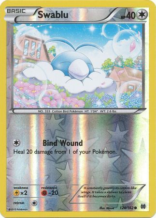 Swablu - 124/162 - Common Reverse Holo XY: Breakthrough Reverse Holo Singles