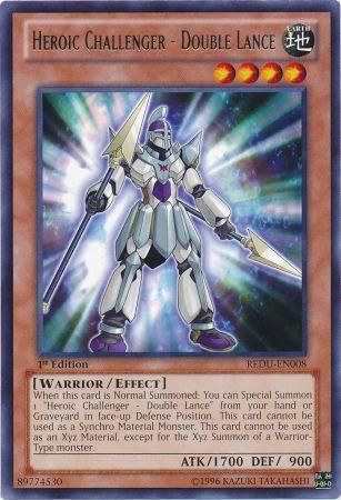 Heroic Challenger - Double Lance - REDU-EN008 - Rare 1st Edition Return of the Duelist 1st Edition Singles