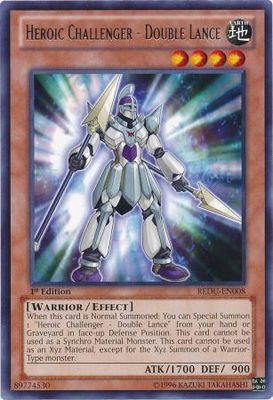 Heroic Challenger - Double Lance - REDU-EN008 - Rare 1st Edition Return of the Duelist 1st Edition Singles