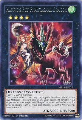 Harpie&#39;s Pet Phantasmal Dragon - MP14-EN032 - Rare 1st Edition Yu-Gi-Oh! 2014 Mega-Tins Singles (espanol)