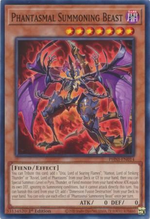 Phantasmal Summoning Beast - PHNI-EN014 - Common 1st Edition Phantom Nightmare 1st Edition Singles