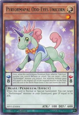 Performapal Odd-Eyes Unicorn - SHVI-EN004 - Rare 1st Edition Shining Victories 1st Edition Singles