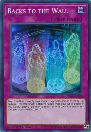 Backs to the Wall - SPWA-EN053 - Super Rare 1st Edition Spirit Warriors Singles