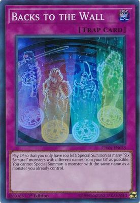Backs to the Wall - SPWA-EN053 - Super Rare 1st Edition Spirit Warriors Singles