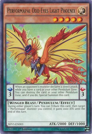 Performapal Odd-Eyes Light Phoenix - SHVI-EN003 - Rare 1st Edition Shining Victories 1st Edition Singles