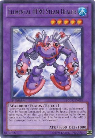 Elemental Hero Steam Healer - LCGX-EN051 - Rare 1st Edition Legendary Collection 2 1st Edition Singles