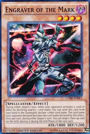 Engraver of the Mark - CORE-ENSE3 - Super Rare Limited Clash of Rebellions 1st Edition Singles