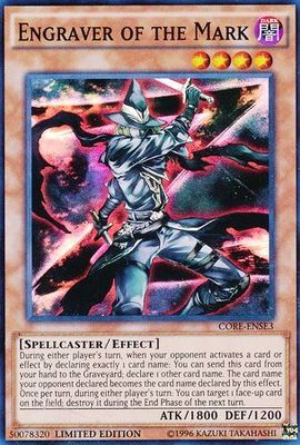 Engraver of the Mark - CORE-ENSE3 - Super Rare Limited Clash of Rebellions 1st Edition Singles
