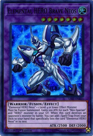 Elemental HERO Brave Neos - SAST-EN035 - Super Rare 1st Edition Savage Strike 1st Edition Singles (espanol)