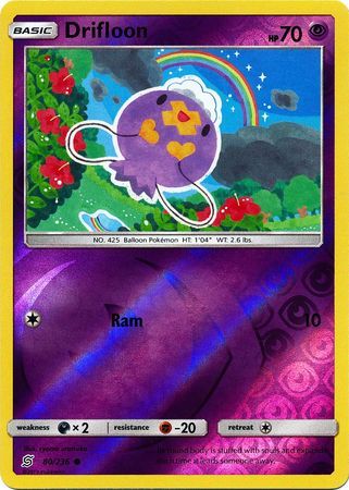 Drifloon - 80/236 - Common Reverse Holo Sun &amp; Moon: Unified Minds Reverse Holo Singles