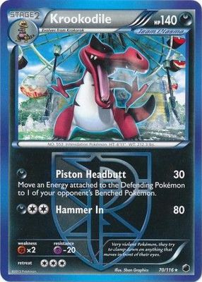Krookodile - 70/116 - Rare Black &amp; White 9: Plasma Freeze Singles